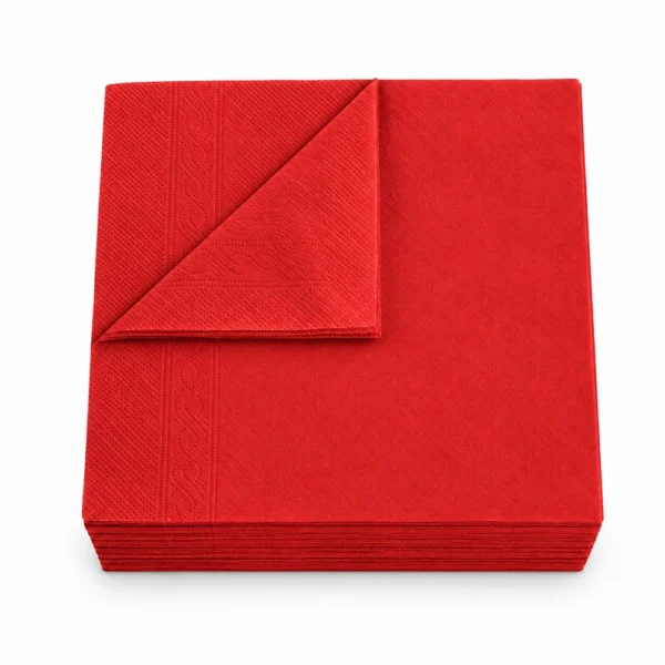 Servetele RZT-Pro 33x33 2-straturi pliere 1-4 Rosu