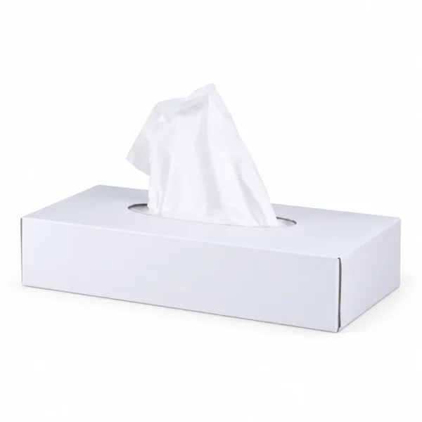 Șervețele cosmetice din celuloză, 2 straturi, 100 foi, cutie albă Șervețele cosmetice din celuloză, 2 straturi, 100 foi, cutie albă