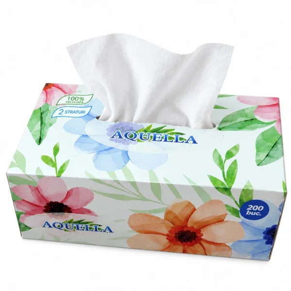 Șervețele cosmetice din celuloză, 2 straturi, 200 foi personalizata Șervețele cosmetice din celuloză, 2 straturi, 200 foi personalizata